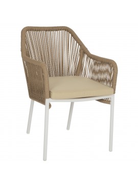 ΠΟΛΥΘΡΟΝΑ ΑΛΟΥΜΙΝΙΟΥ HM5855.01 ΛΕΥΚΟ ΜΕ ΣΧΟΙΝΙ WICKER PE ΜΠΕΖ 56x66x82 εκ.