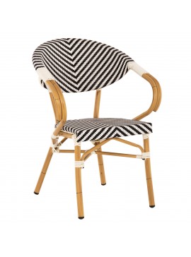 ΠΟΛΥΘΡΟΝΑ BAMBOO LOOK HM5861.01 ΜΑΥΡΟ-ΛΕΥΚΟ 57x55x82 εκ.
