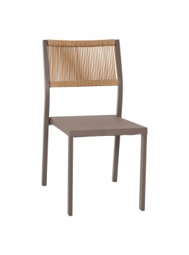 ΚΑΡΕΚΛΑ ΑΛΟΥΜΙΝΙΟΥ ΣΑΜΠΑΝΙ ΜΕ RATTAN & TEXTLINE HM5921.03 46x55,5x83 εκ.