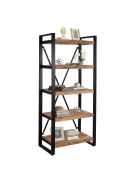 ΒΙΒΛΙΟΘΗΚΗ TURNER ΜΕΤΑΛΛΟ ΚΑΙ ΜΑΣΙΦ ΞΥΛΟ MANGO HM8188.11 80x45x186Υ εκ.