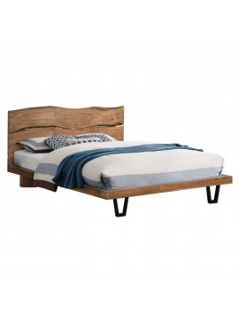 ΚΡΕΒΑΤΙ NICOLE HM8218.11 ΑΠΟ ΜΑΣΙΦ ΞΥΛΟ ΑΚΑΚΙΑΣ 212,5x180x106εκ. ΓΙΑ ΣΤΡΩΜΑ 160Χ200