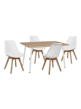 ΣΕΤ ΤΡΑΠΕΖΑΡΙΑΣ 5ΤΜΧ HM10350.02 ΤΡΑΠΕΖΙ 120x70x76,5 cm & ΚΑΡΕΚΛΕΣ VEGAS