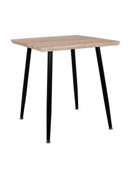 ΤΡΑΠΕΖΙ ΤΡΑΠΕΖΑΡΙΑΣ PALOMA HM8335.01, 70Χ70X76.5, SONOMA, ΜΑΥΡΑ ΠΟΔΙΑ