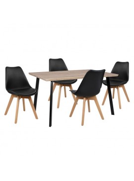 ΣΕΤ ΤΡΑΠΕΖΑΡΙΑΣ 5ΤΜΧ HM10347 ΤΡΑΠΕΖΙ 140x80x76 cm & 4 ΚΑΡΕΚΛΕΣ VEGAS