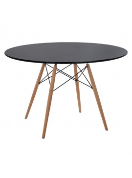 ΤΡΑΠΕΖΙ MINIMAL ΣΤΡΟΓΓΥΛΟ HM8454.02 MDF ΣΕ ΜΑΥΡΟ-ΠΟΔΙΑ ΟΞΙΑΣ ΣΕ ΦΥΣΙΚΟ Φ120Χ74Υεκ.