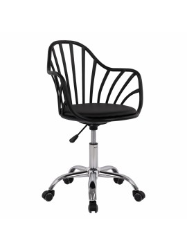ΚΑΡΕΚΛΑ ΓΡΑΦΕΙΟΥ BECKY HM8457.02 ΣΕ ΜΑΥΡΟ ΧΡΩΜΑ