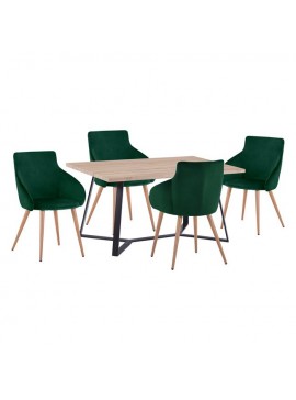 ΣΕΤ ΤΡΑΠΕΖΑΡΙΑΣ HM11182 5ΤΜΧ ΤΡΑΠΕΖΙ ALDWIN MDF & ΚΑΡΕΚΛΕΣ IVY ΚΥΠΑΡΙΣΣΙ ΒΕΛΟΥΔΟ