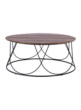 ΤΡΑΠΕΖΑΚΙ ΣΑΛΟΝΙΟΥ ZENA HM8690 MDF TOP ΜΕ ΜΕΤΑΛΛΙΚΟ ΜΑΥΡΟ ΣΚΕΛΕΤΟ Φ90Χ40Υ εκ.