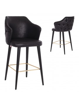 ΣΚΑΜΠΟ BAR ΕΠΑΓΓΕΛΜΑΤΙΚΟ ALONZO HM9281.14 Τ.NUBUCK ΜΑΥΡΟ ΞΥΛΙΝΟ 50x62x108,5Υεκ.