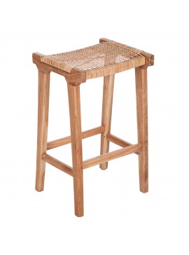 ΣΚΑΜΠΟ ΜΕΣΑΙΟΥ ΥΨΟΥΣ ΑΠΟ MINDI ΞΥΛΟ ΚΑΙ ΚΑΘΙΣΜΑ RATTAN 40X35X66Υεκ.HM9382.11