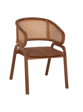 ΠΟΛΥΘΡΟΝΑ ΜΑΣΙΦ ΞΥΛΟ ΤEAK & RATTAN ΠΛΑΤΗ ΦΥΣΙΚΟ 57x62x83Υεκ.HM9402.01