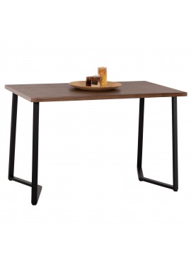 ΤΡΑΠΕΖΙ ΤΡΑΠΕΖΑΡΙΑΣ JAY HM9531 MDF ΚΑΡΥΔΙ-ΜΑΥΡA ΜΕΤΑΛΛΙΚΑ ΠΟΔΙΑ 120x70x76Υεκ.