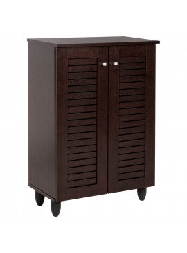 ΠΑΠΟΥΤΣΟΘΗΚΗ-ΝΤΟΥΛΑΠΑ PROLLY HM9608.01 ΜΕΛΑΜΙΝΗ WENGE-2ΠΟΡΤΕΣ-4ΡΑΦΙΑ 60x34x88Υεκ.
