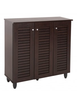 ΠΑΠΟΥΤΣΟΘΗΚΗ-ΝΤΟΥΛΑΠΑ PROLLY HM9609.01 ΜΕΛΑΜΙΝΗ WENGE-3ΠΟΡΤΕΣ-4ΡΑΦΙΑ 87x32x88Υεκ.