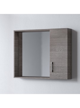 Καθρέφτης Ibiza Oak Anthracite 80 3MIB080OA0 με ντουλάπι 80x15x65cm