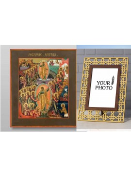 Εικόνα Ορθοδοξίας Πολυτελείας  με  σχεδιο Σταυρούς μαζι με  Βάση σε  8 χρώματα με περίγραμμα χρυσό σε ξύλο Plywood (Πλακάζ)   με  βάση Ανάσταση Χριστού. Το Harrowing of Hades Χειροποίητη Ελληνορθόδοξη , Κρεμαστή πλάκα βυζαντινής τέχνης, χριστιανική τέχνη 