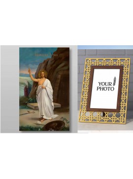 Εικόνα Ορθοδοξίας Πολυτελείας  με  σχεδιο Σταυρούς μαζι με  Βάση σε  8 χρώματα με περίγραμμα χρυσό σε ξύλο Plywood (Πλακάζ)   με  βάση Ανάσταση του Χριστού Χειροποίητη Ελληνορθόδοξη , Κρεμαστή πλάκα βυζαντινής τέχνης, χριστιανική τέχνη Διάσταση 50x40 cm (