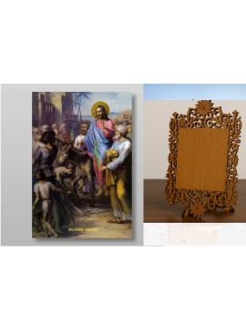 Εικόνα Ορθοδοξίας Δαντέλα μαζι με  Βάση σε  8 χρώματα με περίγραμμα χρυσό σε ξύλο Plywood (Πλακάζ)   με  βάση Η είσοδος του Κυρίου στην Ιερουσαλήμ Κυριακή των Βαΐων Χειροποίητη Ελληνορθόδοξη , Κρεμαστή πλάκα βυζαντινής τέχνης, χριστιανική τέχνη Διάσταση 4