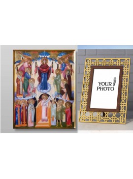 Εικόνα Ορθοδοξίας Πολυτελείας  με  σχεδιο Σταυρούς μαζι με  Βάση σε  8 χρώματα με περίγραμμα χρυσό σε ξύλο Plywood (Πλακάζ)   με  βάση Pokrov Εικόνα της Μητέρας του Θεού Χειροποίητη Ελληνορθόδοξη , Κρεμαστή πλάκα βυζαντινής τέχνης, χριστιανική τέχνη Διάστ