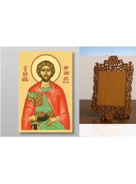 Εικόνα Ορθοδοξίας Δαντέλα μαζι με  Βάση σε  8 χρώματα με περίγραμμα χρυσό σε ξύλο Plywood (Πλακάζ)   με  βάση Alexander Nevsky holy noble prince Χειροποίητη Ελληνορθόδοξη , Κρεμαστή πλάκα βυζαντινής τέχνης, χριστιανική τέχνη Διάσταση 50x40 cm (19,7 x 15,8