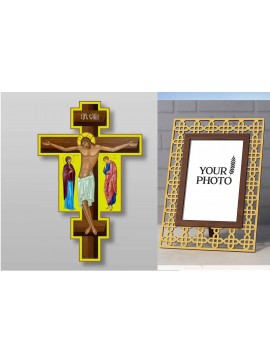 Εικόνα Ορθοδοξίας Πολυτελείας  με  σχεδιο Σταυρούς μαζι με  Βάση σε  8 χρώματα με περίγραμμα χρυσό σε ξύλο Plywood (Πλακάζ)   με  βάση Γολγοθά, Σταυρός, Σταυρός, Χειροποίητη Ελληνορθόδοξη , Κρεμαστή πλάκα βυζαντινής τέχνης, χριστιανική τέχνη Διάσταση 50x4