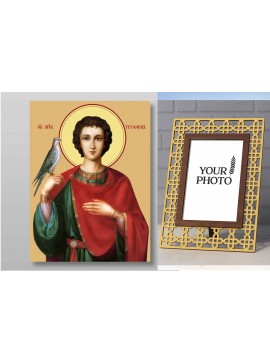 Εικόνα Ορθοδοξίας Πολυτελείας  με  σχεδιο Σταυρούς μαζι με  Βάση σε  8 χρώματα με περίγραμμα χρυσό σε ξύλο Plywood (Πλακάζ)   με  βάση Τρύφων ο μάρτυς, Χειροποίητη Ελληνορθόδοξη , Κρεμαστή πλάκα βυζαντινής τέχνης, χριστιανική τέχνη Διάσταση 50x40 cm (19,7