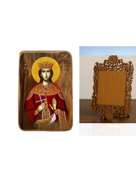 Εικόνα Ορθοδοξίας Δαντέλα μαζι με  Βάση σε  8 χρώματα με περίγραμμα χρυσό σε ξύλο Plywood (Πλακάζ)   με  βάση Μπομπονιέρα Βάπτισης Αγίας Ειρήνης Σετ 20 τεμαχίων, Εικόνα Βάπτισης, Χειροποίητη Βυζαντινή εικόνα Bomboniera 9x6cm, Χριστιανικό Δώρο Διάσταση 40x