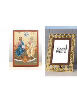 Εικόνα Ορθοδοξίας Πολυτελείας  με  σχεδιο Σταυρούς μαζι με  Βάση σε  8 χρώματα με περίγραμμα χρυσό σε ξύλο Plywood (Πλακάζ)   με  βάση Αγίας Τριάδας, Ξύλινη Χειροποίητη Εικόνα με Φύλλο Χρυσού Ελληνικού Βυζαντινού Στυλ Κρεμαστή σε ξύλινη πλάκα Θρησκευτικό 