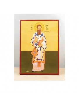 Σετ των 2 Εικόνα Ορθοδοξίας με περίγραμμα χρυσό σε ξύλο Φλαμουρίας  με  βάση Άγιος Γρηγόριος Παλαμάς Αρχιεπίσκοπος Θεσσαλονίκης, Ξύλινη Χειροποίητη Εικόνα Ελληνικής Κορυφαίας Βυζαντινής Στυλ Κρεμασμένη σε ξύλινη πλάκα Χειροποίητη Ελληνορθόδοξη εικόνα του 