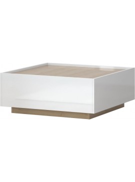 Τραπεζάκι σαλονιού Toss-Φυσικό-Λευκό Mήκος 90.0 Βάθος 90.0 Ύψος 36.0 161588189