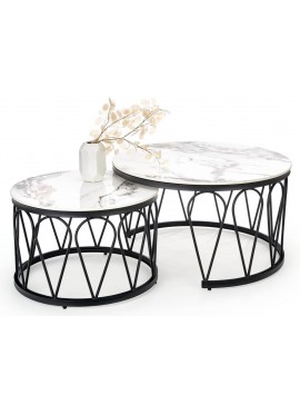 Τραπεζάκια σαλονιού Vitro-Leuko Mήκος 80.0 Βάθος 80.0 Ύψος 47.0 162627359