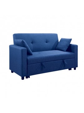 WOODWELL IMOLA Καναπές - Κρεβάτι Σαλονιού - Καθιστικού, 2Θέσιος Ύφασμα Μπλε 154x100x93 (Κρεβ.130x190x44)cm Ε9921,24