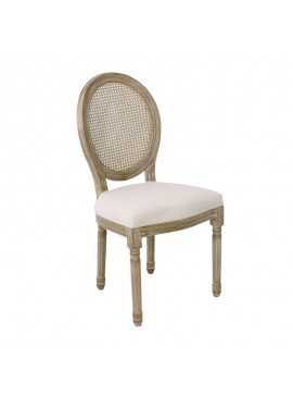 WOODWELL JAMESON Καρέκλα K/D με Ψάθα Τραπεζαρίας - Σαλονιού, Decape Ύφασμα Εκρού 49x45x97cm Ε754,1