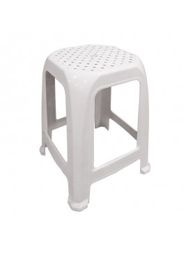 WOODWELL JELLO Σκαμπό Βοηθητικό Κήπου - Μπάνιου Στοιβαζόμενο, PP Απόχρωση Άσπρο 37x37x46cm Ε399,1