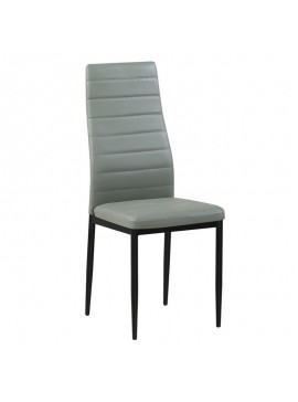 WOODWELL JETTA Καρέκλα Τραπεζαρίας Κουζίνας, Μέταλλο Βαφή Μαύρο Pvc Γκρι 40x50x95cm ΕΜ966Β,86