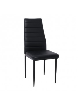 WOODWELL JETTA Καρέκλα Τραπεζαρίας Κουζίνας, Μέταλλο Βαφή Μαύρο Pvc Μαύρο (Συσκ.6) 40x50x95cm ΕΜ966Β,36