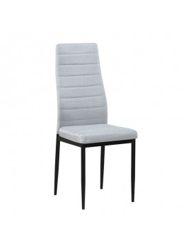 WOODWELL JETTA Καρέκλα Τραπεζαρίας Κουζίνας, Μέταλλο Βαφή Μαύρο Ύφασμα Ανοιχτό Γκρι 40x50x95cm ΕΜ966Β,176