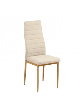 WOODWELL JETTA Καρέκλα Τραπεζαρίας Κουζίνας, Μέταλλο Βαφή Φυσικό Ύφασμα Μπεζ 40x50x95cm ΕΜ966F,126