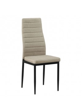 WOODWELL JETTA Καρέκλα Τραπεζαρίας Κουζίνας, Μέταλλο Βαφή Μαύρο Ύφασμα Dark Beige (Συσκ.6) 40x50x95cm ΕΜ966Β,136