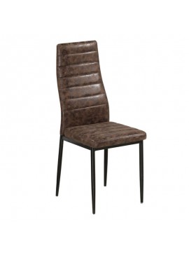WOODWELL JETTA Καρέκλα Τραπεζαρίας Κουζίνας, Μέταλλο Βαφή Μαύρο, Ύφασμα Suede Καφέ (Συσκ.6) 40x50x95cm ΕΜ966Β,196