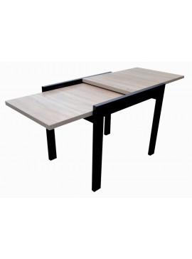 Τραπέζι κουζίνας ξύλινο Kors  Sonoma ανοιχτό/ Μαύρο, 89-178/69/76 εκ., Genomax Genom1219921798