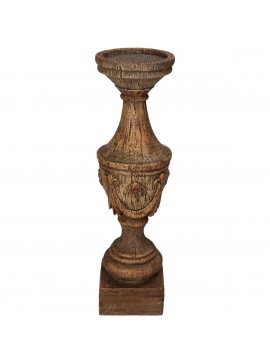 Κηροπήγιο ArteLibre Καφέ Polyresin 10x10x36.8cm