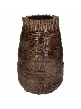 Βάζο ArteLibre Κορμός Ξύλου Καφέ Κεραμικό 19x19x29.5cm Arte-05150801