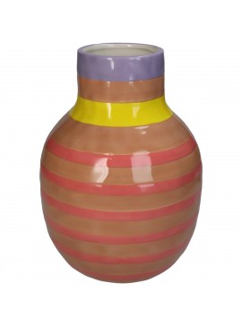 Βάζο ArteLibre Με Ρίγες Ροζ Δολομίτης 17.5x17.5x24.5cm Arte-05155132
