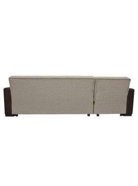 ArteLibre Καναπές Κρεβάτι Γωνιακός JOSE Μπεζ/Καφέ PU 270x165x84cm Arte-14210001
