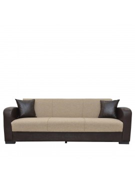 Καναπές Κρεβάτι Τριθέσιος ArteLibre MARTINI Καφέ PU 215x84x84cm