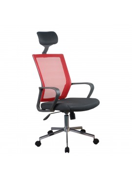 Καρέκλα Γραφείου ArteLibre ΦΟΙΒΗ Κόκκινο/Μαύρο Mesh 58x59x116-124.5cm Arte-14230021