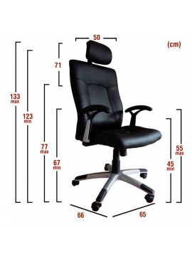 ArteLibre Καρέκλα Γραφείου ΠYPHNH Μαύρο PU 65x66x123-133cm Arte-14240009