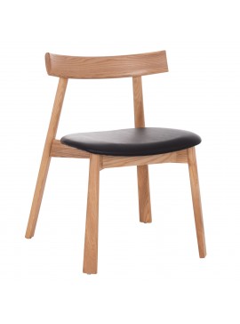 KΑΡΕΚΛΑ ΤΡΑΠΕΖΑΡΙΑΣ SEKAN HM18245.04 RUBBERWOOD-ΜΑΥΡΟ PU 60x54x72Υεκ