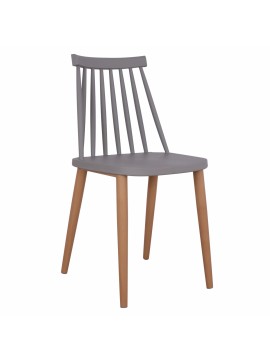 ΚΑΡΕΚΛΑ ΤΡΑΠΕΖΑΡΙΑΣ HM8052.10 VANESSA ΓΚΡΙ ΜΕ ΜΕΤΑΛΛΙΚΑ ΠΟΔΙΑ 43x46,5x82 εκ.